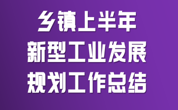 鄉(xiāng)鎮(zhèn)上半年新型工業(yè)發(fā)展規(guī)劃工作總結(jié)
